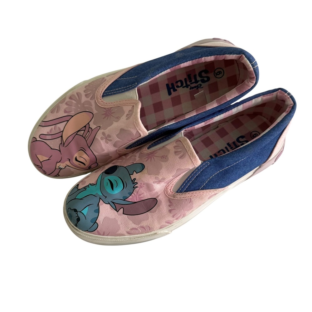 DISNEY LILO & ANGEL Low Top Ladies‎ Slip On Pink Sneakers, 6 - Picture 5 of 8
